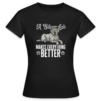 Silver Labrador Retriever Silver Lab - Women's T-Shirt - black - Front - AI Model Female 172 dark (172cm)