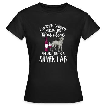 Silver Labrador Retriever Silver Lab - Women's T-Shirt - black - Front - AI Model Female 172 dark (172cm)