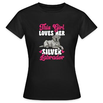 Silver Labrador Retriever Silver Lab - Women's T-Shirt - black - Front - AI Model Female 172 dark (172cm)