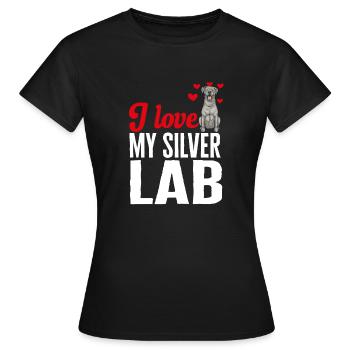 Silver Labrador Retriever Silver Lab - Women's T-Shirt - black - Front - AI Model Female 172 dark (172cm)