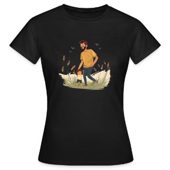 Father and son - Women's T-Shirt - black - Front - AI Model Female 172 dark (172cm)