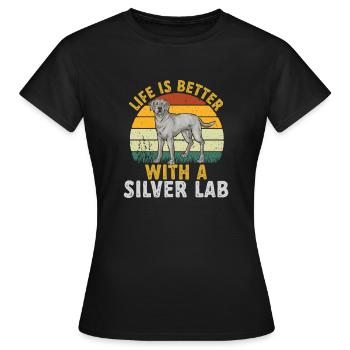 Silver Labrador Retriever Silver Lab - Women's T-Shirt - black - Front - AI Model Female 172 dark (172cm)