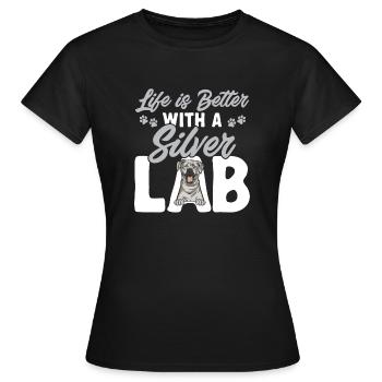 Silver Labrador Retriever Silver Lab - Women's T-Shirt - black - Front - AI Model Female 172 dark (172cm)