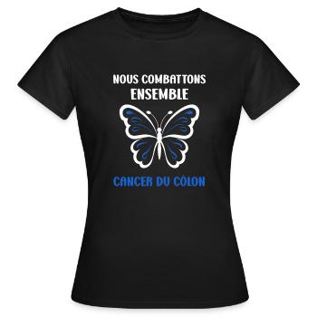 Sensibilisation au cancer du côlon - T-shirt Femme - noir - Devant - AI Model Female 172 dark (172cm)