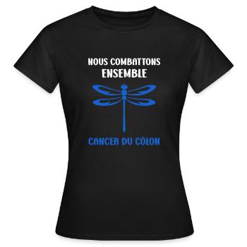 Sensibilisation au cancer du côlon - T-shirt Femme - noir - Devant - AI Model Female 172 dark (172cm)