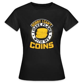 Réservé par Coins : Les meilleurs plans d’un numismate - T-shirt Femme - noir - Devant - AI Model Female 172 dark (172cm)