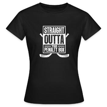 Tout droit sorti du banc des punitions Hockey sur glace - T-shirt Femme - noir - Devant - AI Model Female 172 dark (172cm)