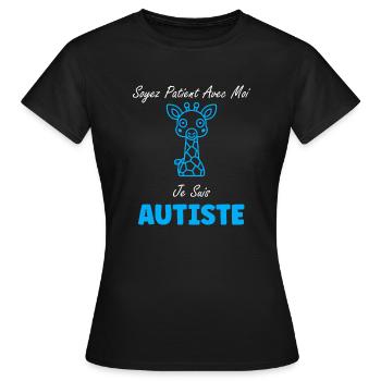 sensibilisation à l'autisme autiste - T-shirt Femme - noir - Devant - AI Model Female 172 dark (172cm)