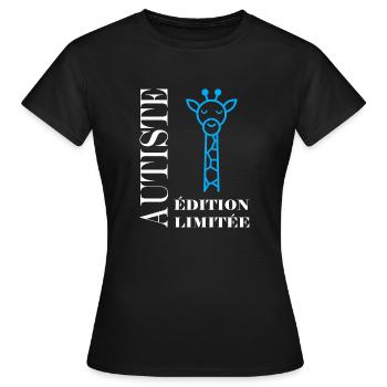 sensibilisation à l'autisme autiste - T-shirt Femme - noir - Devant - AI Model Female 172 dark (172cm)