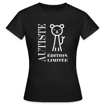 sensibilisation a l'autisme autiste - T-shirt Femme - noir - Devant - AI Model Female 172 dark (172cm)