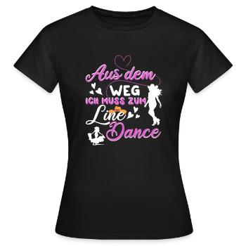 Line Dance Linedance Tanzen Aus dem Weg - Frauen T-Shirt - Schwarz - Vorne - AI Model Female 172 dark (172cm)