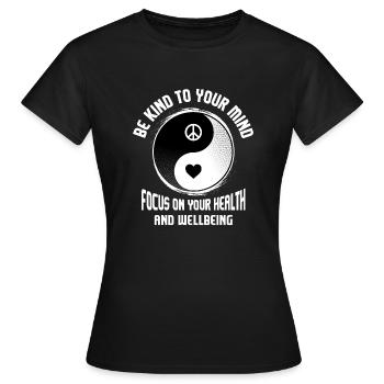 Soyez gentil avec votre Yin Yang Santé mentale Avars - T-shirt Femme - noir - Devant - AI Model Female 172 dark (172cm)
