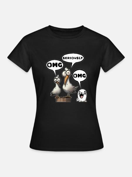 Omg seriously cool wow - Frauen T-Shirt - Schwarz