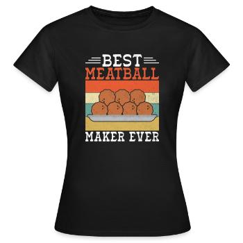 Cadeaux pour les amateurs de boulettes de viande - T-shirt Femme - noir - Devant - AI Model Female 172 dark (172cm)