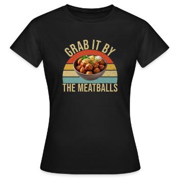 Cadeaux pour les amateurs de boulettes de viande - T-shirt Femme - noir - Devant - AI Model Female 172 dark (172cm)
