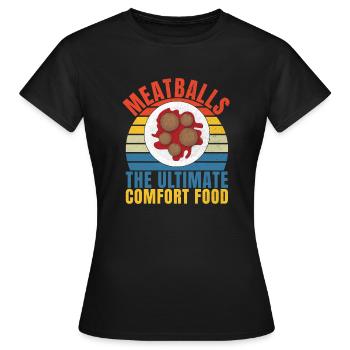Cadeaux pour les amateurs de boulettes de viande - T-shirt Femme - noir - Devant - AI Model Female 172 dark (172cm)