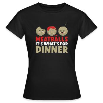 Cadeaux pour les amateurs de boulettes de viande - T-shirt Femme - noir - Devant - AI Model Female 172 dark (172cm)