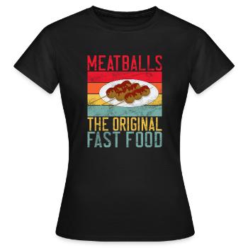 Cadeaux pour les amateurs de boulettes de viande - T-shirt Femme - noir - Devant - AI Model Female 172 dark (172cm)