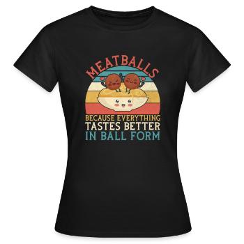 Cadeaux pour les amateurs de boulettes de viande - T-shirt Femme - noir - Devant - AI Model Female 172 dark (172cm)