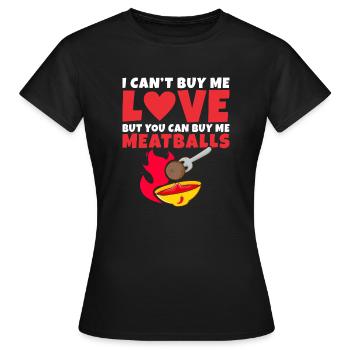 Cadeaux pour les amateurs de boulettes de viande - T-shirt Femme - noir - Devant - AI Model Female 172 dark (172cm)
