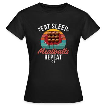 Cadeaux pour les amateurs de boulettes de viande - T-shirt Femme - noir - Devant - AI Model Female 172 dark (172cm)