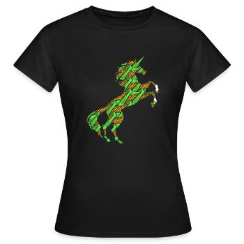 Corn Cobs Unicorn T-Shirt Corncob Maize Magical - Women's T-Shirt - black - Front - AI Model Female 172 dark (172cm)