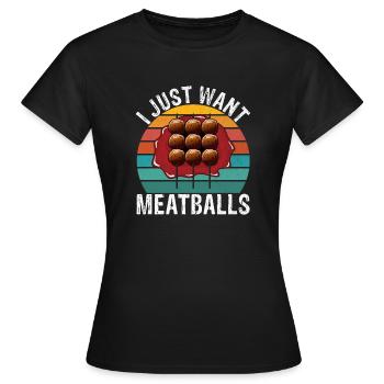 Cadeaux pour les amateurs de boulettes de viande - T-shirt Femme - noir - Devant - AI Model Female 172 dark (172cm)