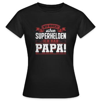 Superhero Dad Better Than Any Comic Hero - Women's T-Shirt - black - Front - AI Model Female 172 dark (172cm)