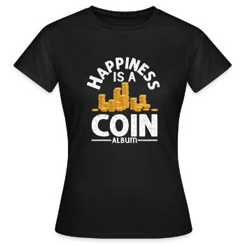 Coin Album Contentment: Numismatist's Pride - Frauen T-Shirt - Schwarz - Vorne - AI Model Female 172 dark (172cm)