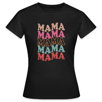 Mama Vintage Retro Groovy Für Muttertag - Frauen T-Shirt - Schwarz - Vorne - AI Model Female 172 dark (172cm)
