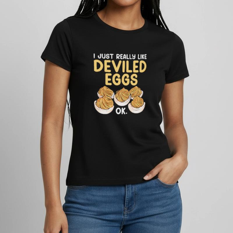 Gefüllte Eier Deviled Eggs Frauen T-Shirt