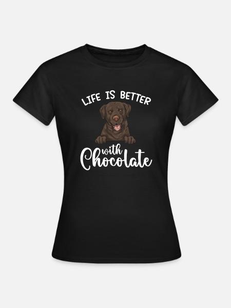 Chocolate Brown Labrador Retriever Dog - Women's T-Shirt - black