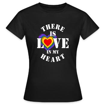 There is love in my heart - Women's T-Shirt - black - Front - AI Model Female 172 dark (172cm)