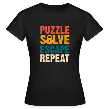 Puzzle Résoudre Évasion Répéter le défi d’évasion - T-shirt Femme - noir - Devant - AI Model Female 172 dark (172cm)