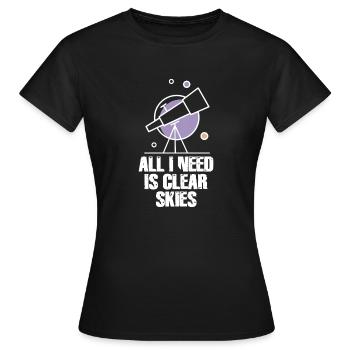 Astrophotographie Astronomy Space Camera : - T-shirt Femme - noir - Devant - AI Model Female 172 dark (172cm)