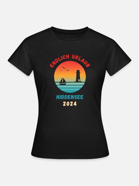 Hiddensee Urlaub 2024 Ostsee Idee - Frauen T-Shirt - Schwarz