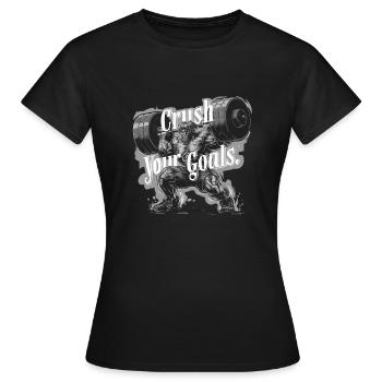 VERNICHTE DEINE ZIELE - Frauen T-Shirt - Schwarz - Vorne - AI Model Female 172 dark (172cm)