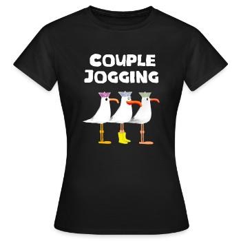 Jogging en couple - T-shirt Femme - noir - Devant - AI Model Female 172 dark (172cm)
