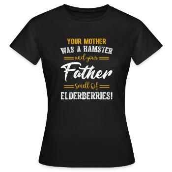 Ta mère était un hamster que ton père sentait - T-shirt Femme - noir - Devant - AI Model Female 172 dark (172cm)