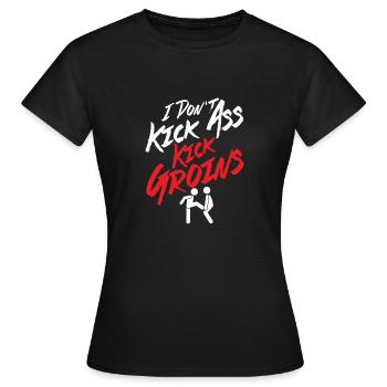 I Don't Kick Ass Kick Groins Martial Arts Krav Mag - Women's T-Shirt - black - Front - AI Model Female 172 dark (172cm)