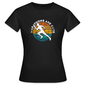 Marathons sind süß Ultramarathon - Frauen T-Shirt - Schwarz - Vorne - AI Model Female 172 dark (172cm)