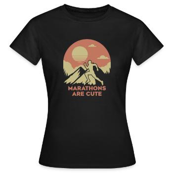 Les marathons sont des ultramarathons mignons - T-shirt Femme - noir - Devant - AI Model Female 172 dark (172cm)