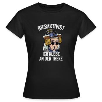 Bieraktivist ich klebe an der Theke – Partyspaß - Frauen T-Shirt - Schwarz - Vorne - AI Model Female 172 dark (172cm)
