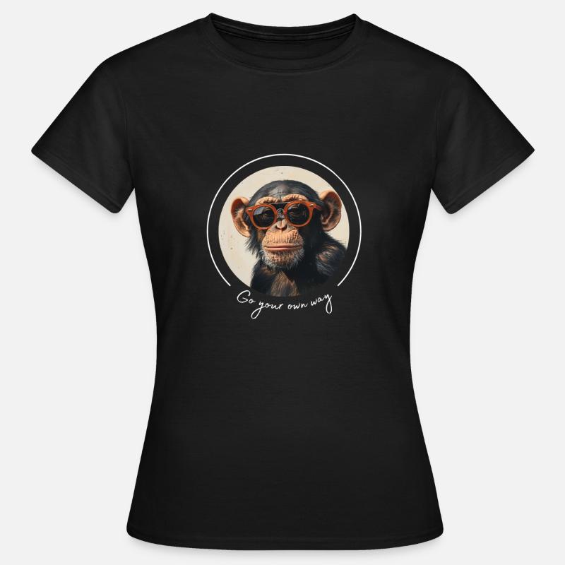 Monkey Sunglasses Cool - Women's T-Shirt - black