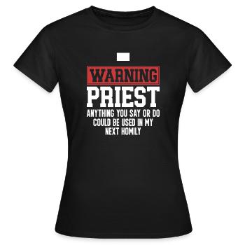 Priester Katholischer christlicher Priester - Frauen T-Shirt - Schwarz - Vorne - AI Model Female 172 dark (172cm)