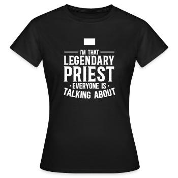 Priester Katholischer christlicher Priester - Frauen T-Shirt - Schwarz - Vorne - AI Model Female 172 dark (172cm)