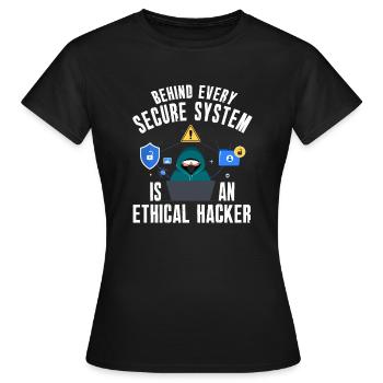 Ethische Hacker-Cybersicherheitsexpertise - Frauen T-Shirt - Schwarz - Vorne - AI Model Female 172 dark (172cm)