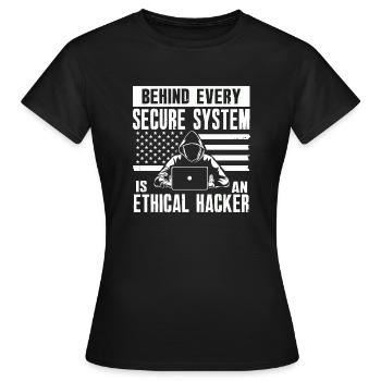 Ethische Hacker-Cybersicherheitsexpertise - Frauen T-Shirt - Schwarz - Vorne - AI Model Female 172 dark (172cm)