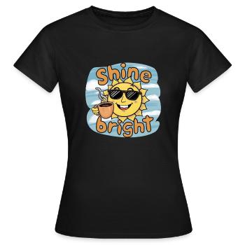 HELL LEUCHTEN - Frauen T-Shirt - Schwarz - Vorne - AI Model Female 172 dark (172cm)