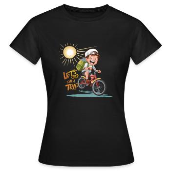 PARTONS EN VOYAGE - T-shirt Femme - noir - Devant - AI Model Female 172 dark (172cm)